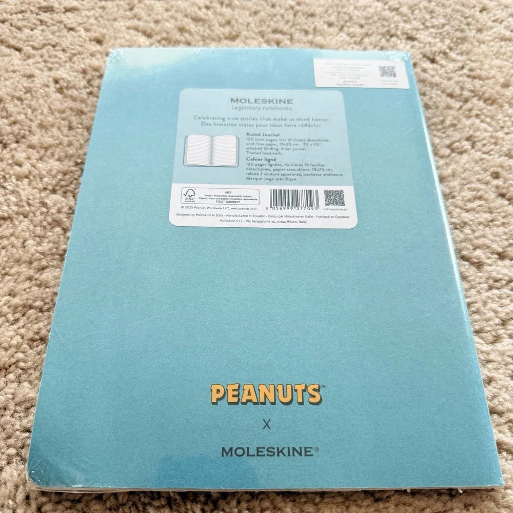 Moleskine Peanuts Limited Edition Journal Linus Take Notes Ruled Large Sealed